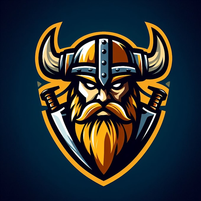 do, creative, modern, viking, head, mascot logo design
