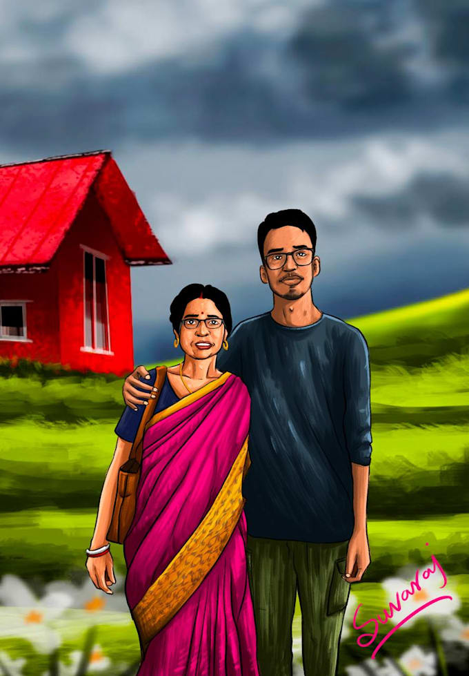 draw digital portrait illustration