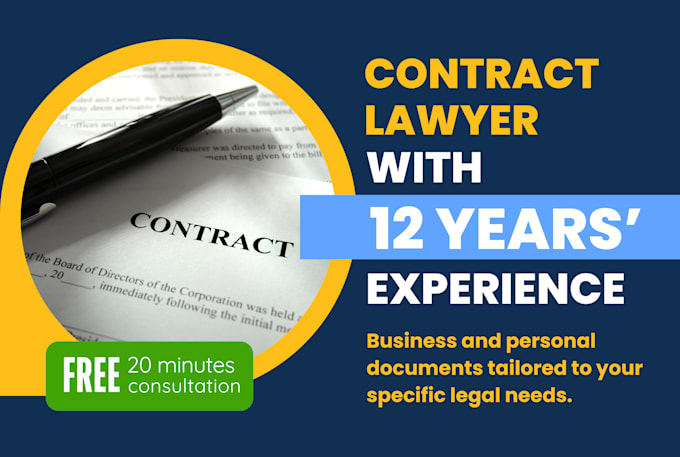 be your lawyer for agreements, contracts, legal documents, terms and conditions