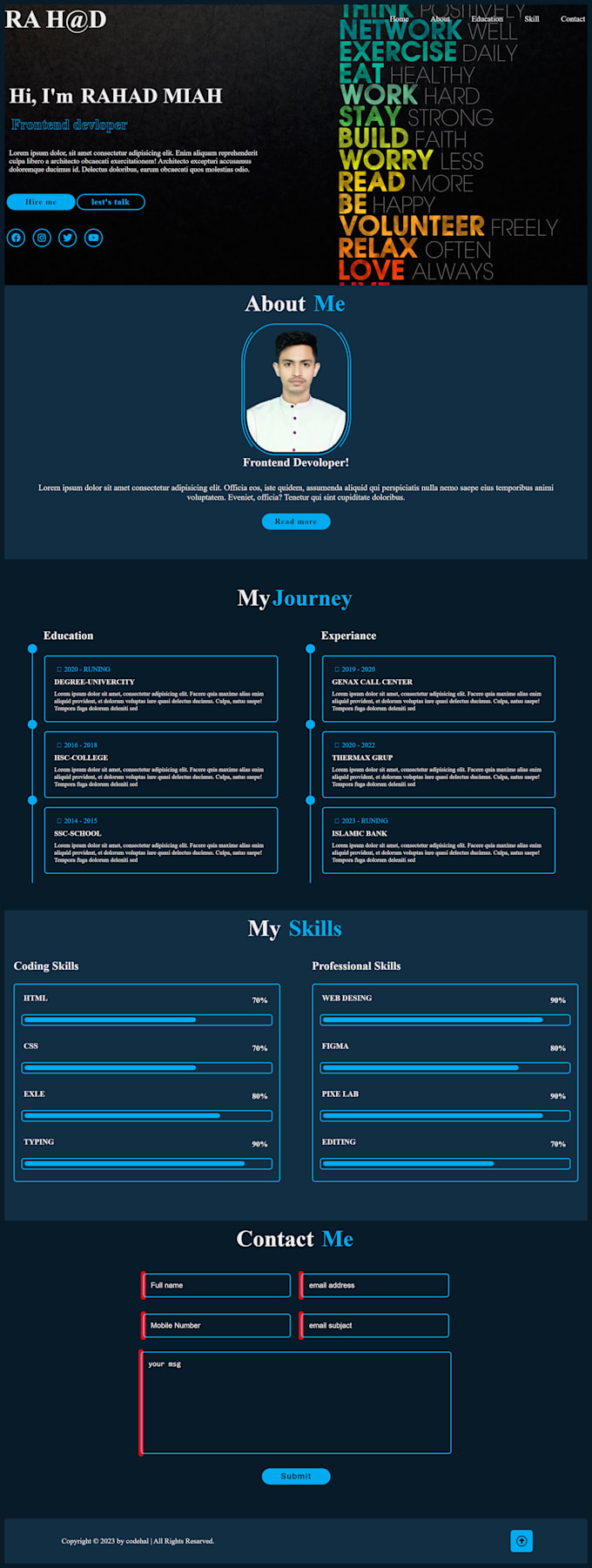 Do front end developer create visual studio code websit design figma ...