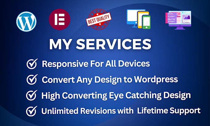 do responsive wordpress website design and wordpress redesign with elementor pro