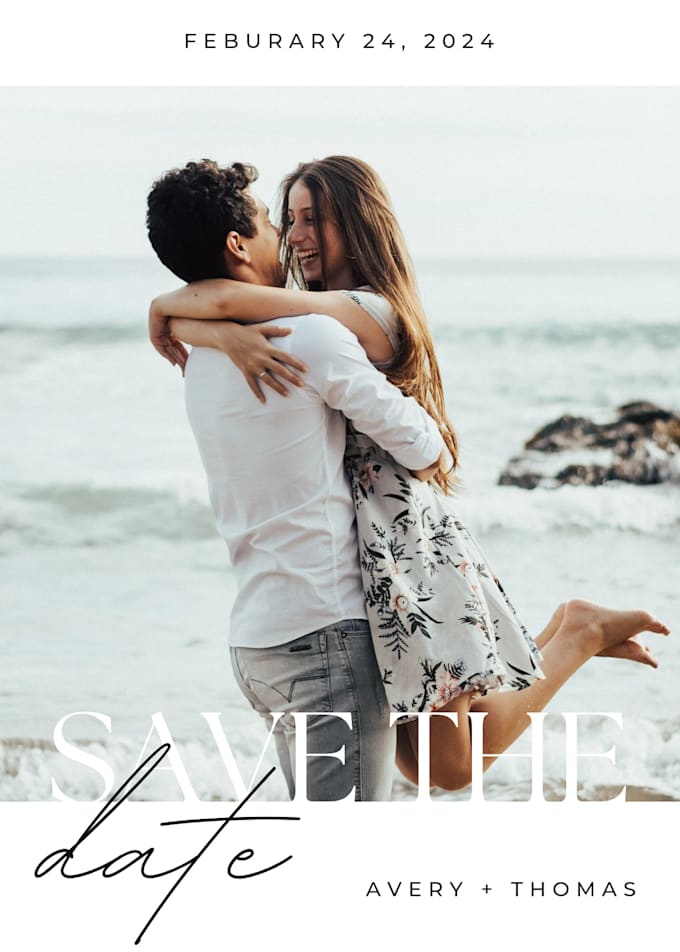 design a custom wedding invitation, save the date