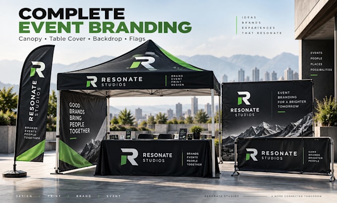 design canopy tent table cover and trade show branding