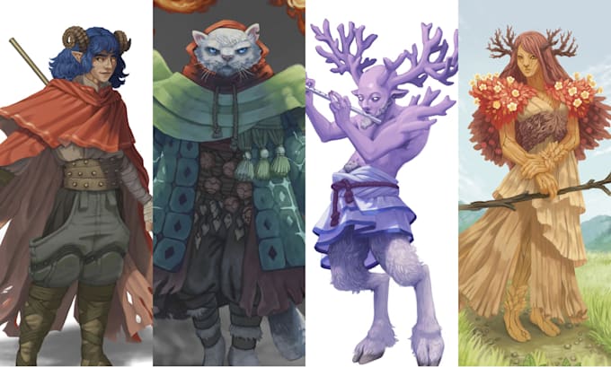 draw your fantasy oc or dnd character illustration