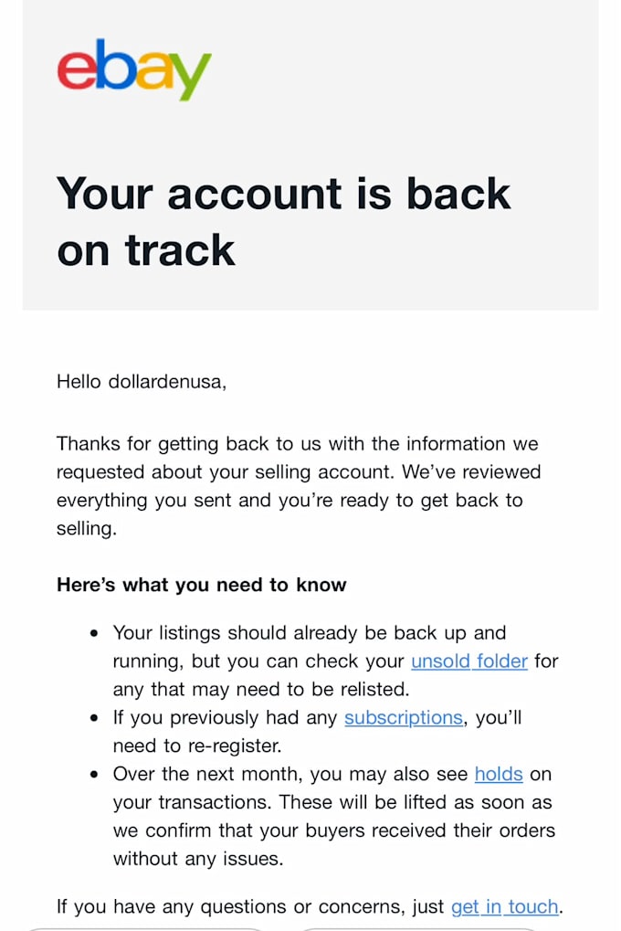 help with ebay reinstatement, suspension appeal, mc011 and mc999
