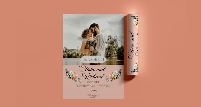 design wedding invitation cards, banner, wed events or flyer