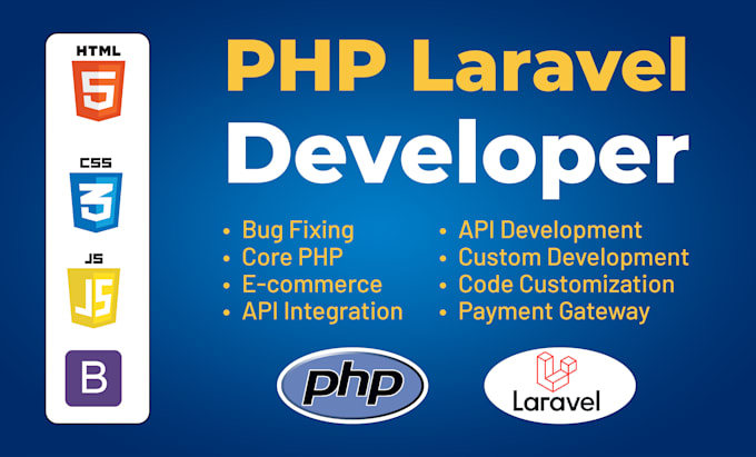 develop website and admin panel in laravel php