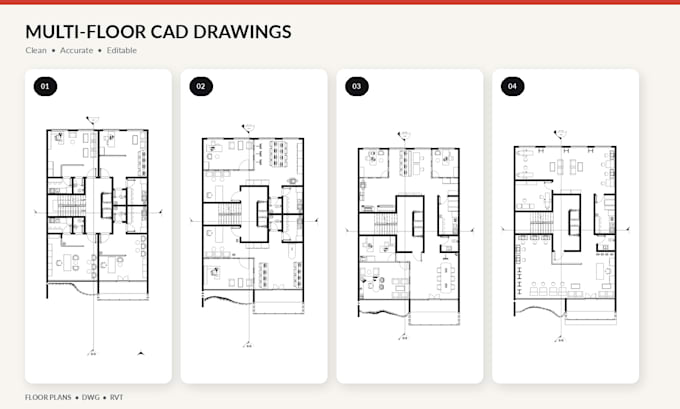 redraw floor plans from PDF to autocad dwg or revit
