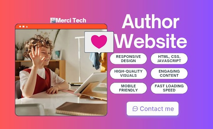 build book author website design with html CSS javascript