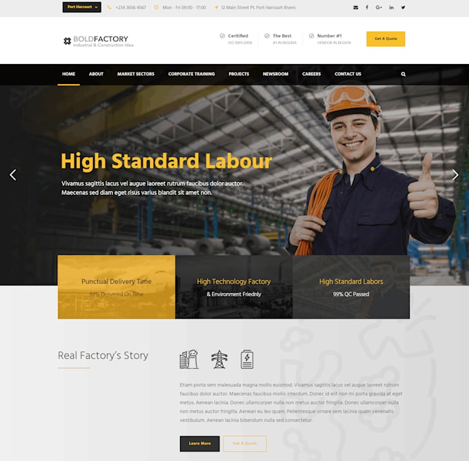 an awesome construction website from an industry expert