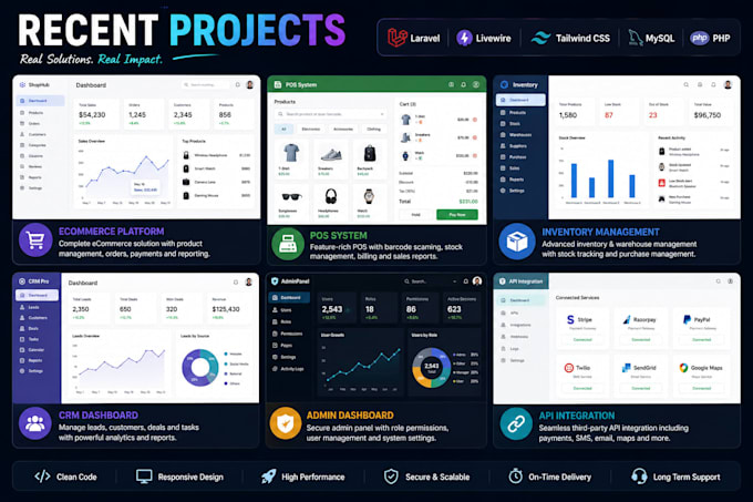develop, fix, customize laravel, livewire and tailwind CSS web applications