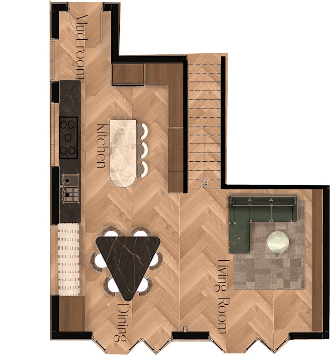 interior design, 3d model and render realistic interiors