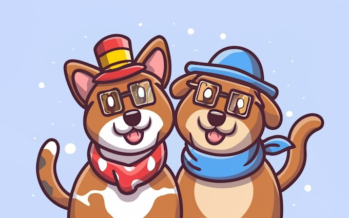 draw dog cat pet portrait vector illustration