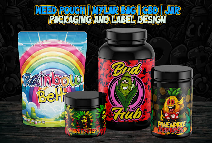 design unique weed pouch, mylar bag, cbd products