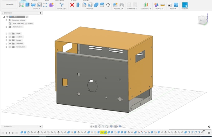 Help you with sheet metal designs, 2d and 3d drawings, dxf files ...