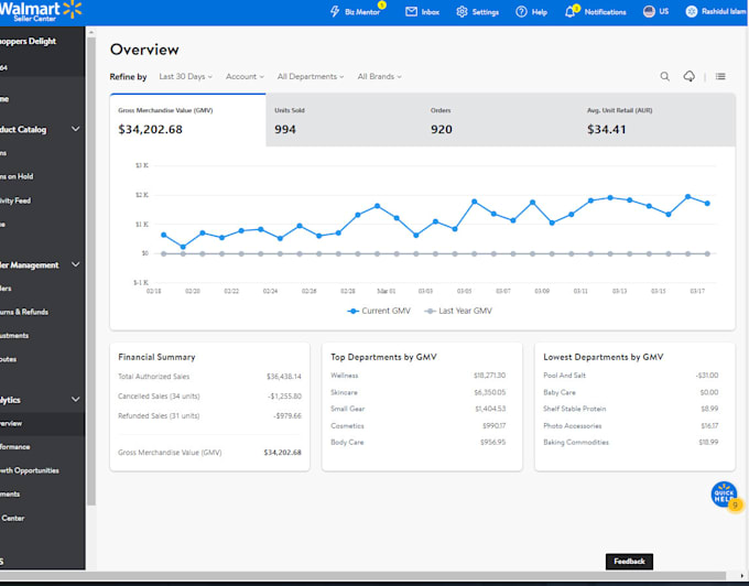 manage walmart dropshipping and wfs stores product listings with dynamic PPC