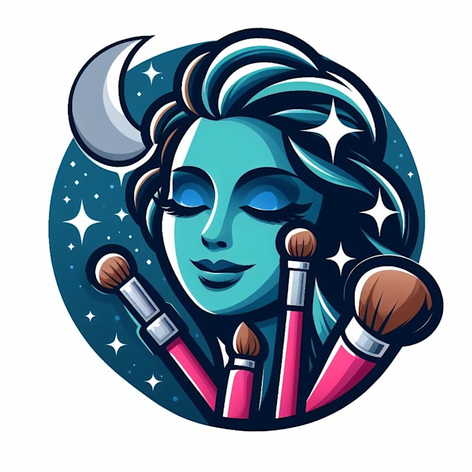 do modern makeup service mascot logo design