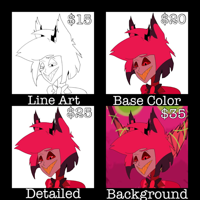 draw any hellaverse character or oc