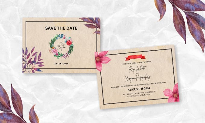 make a vintage wedding or save the date portrait invitation