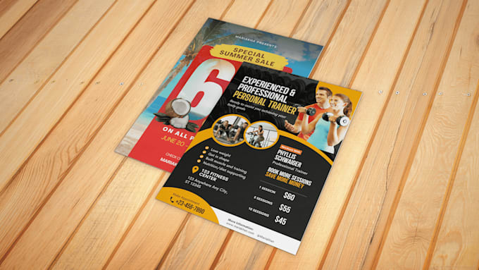 design flyers, bifold, trifold brochures in canva, photoshop