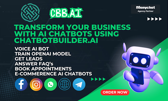 create custom ai chatbot for your business using manychat