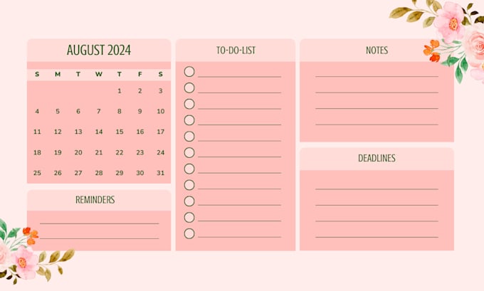 design a layout for journal, planner, workbook or calendar