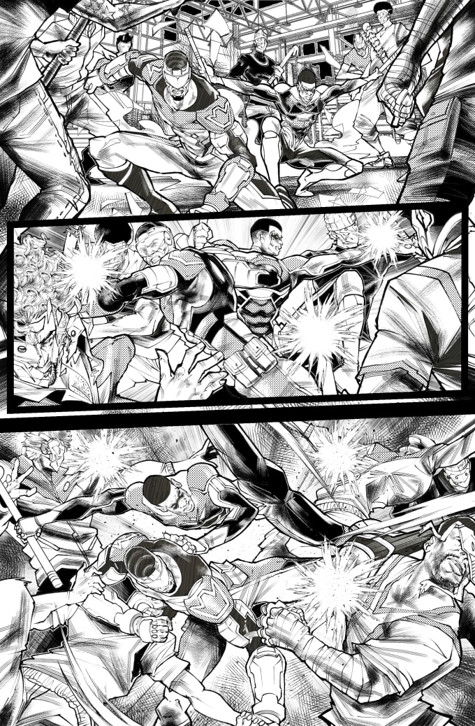 draw your sketch and ink comic book page from your script
