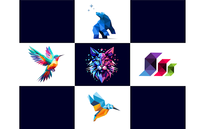 design polygonal, origami, and geometric logo