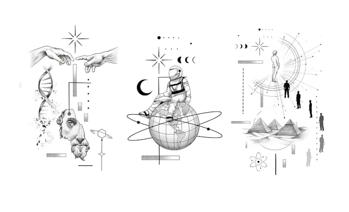 create a minimalist geometric custom tattoo design