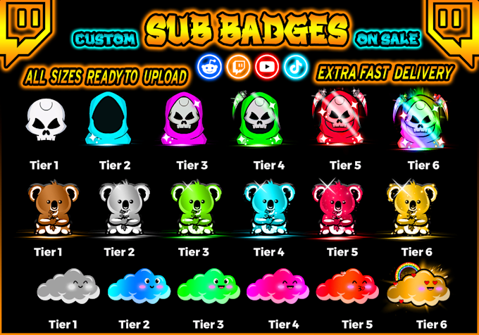 make twitch sub badges, kick sub badges, and discord badges