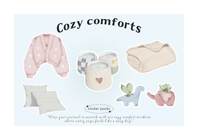 create cute hand drawn digital sticker pack