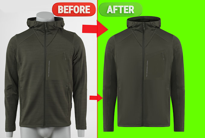 ghost mannequin, neck joint clothing retouching service
