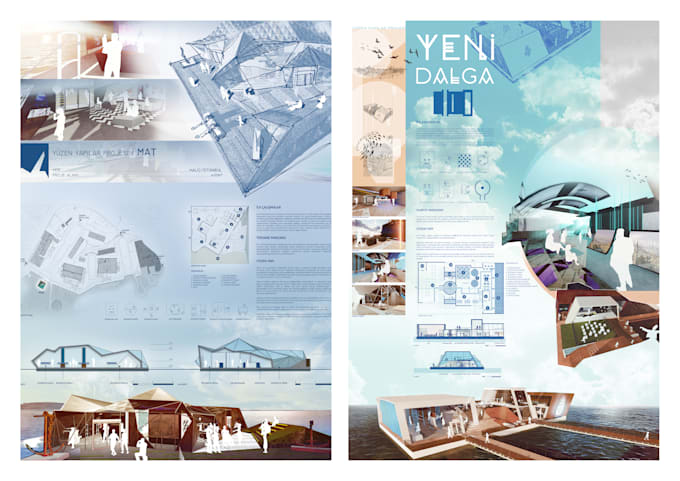 create architectural presentation board or poster