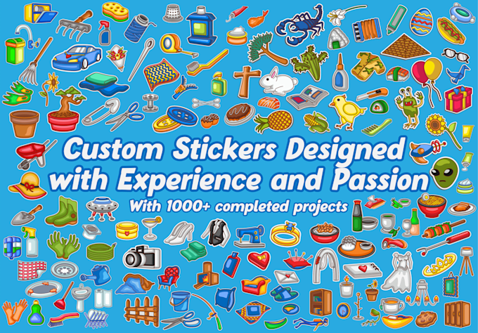design cute stickers vector art, simple icons, illustrations