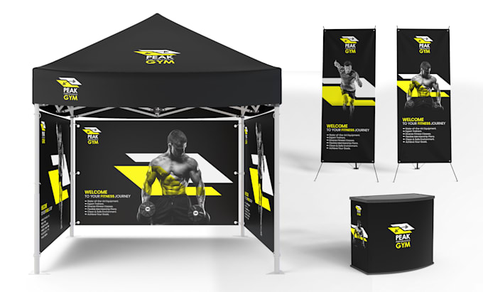 design canopy tent, table cover , backdrop and feather flag