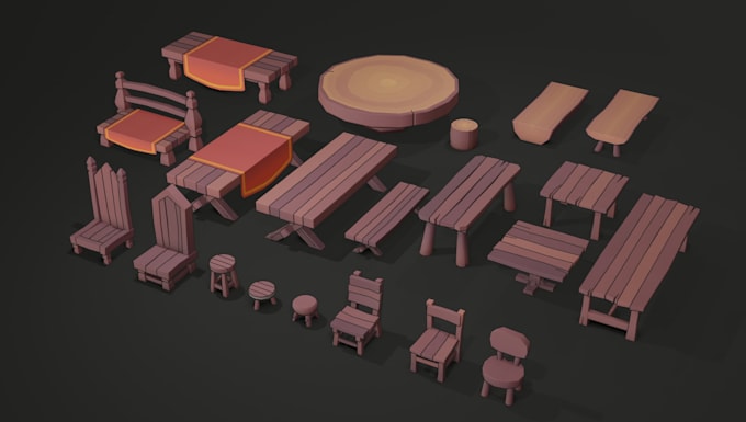 create stylized, low poly models, game props or asset packs