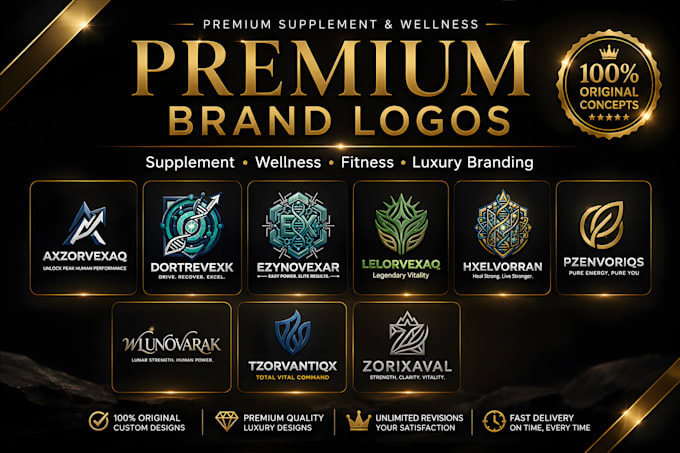 design premium supplement and wellness brand logo