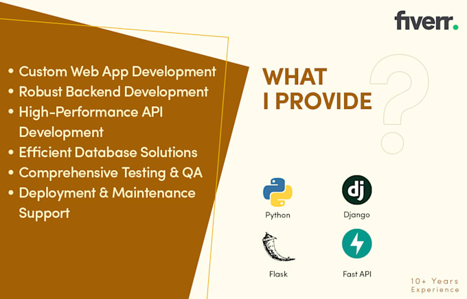 develop python django web applications, scripts, and fastapi backends