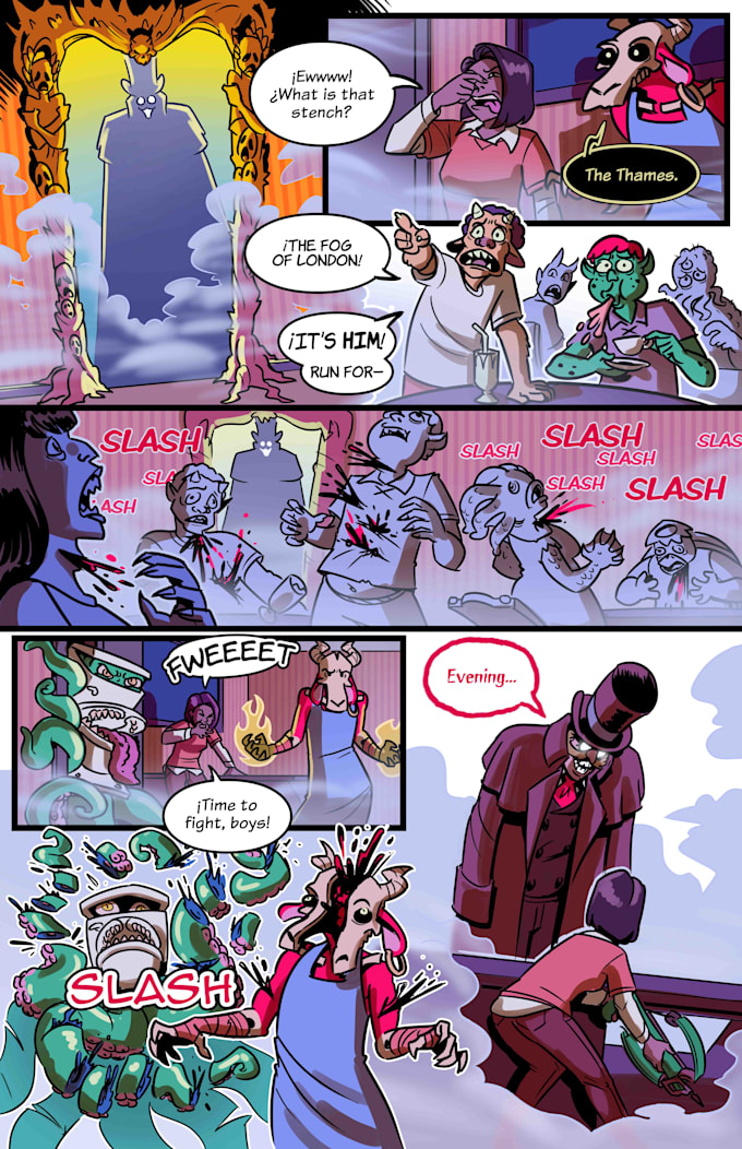 create digital comic book pages starting from the script if need be