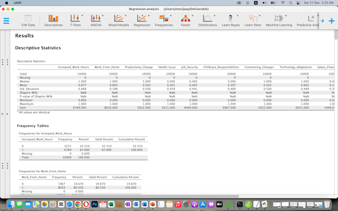 do descriptive, statistical data analysis in spss, jasp, jamovi, jmp, excel