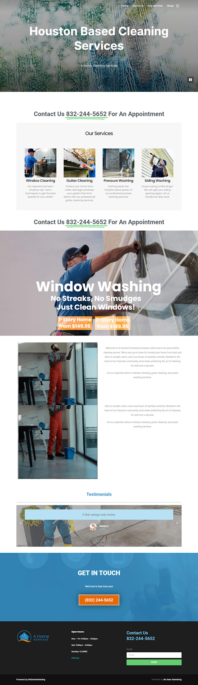 create plumber, electrician, handyman, home service website