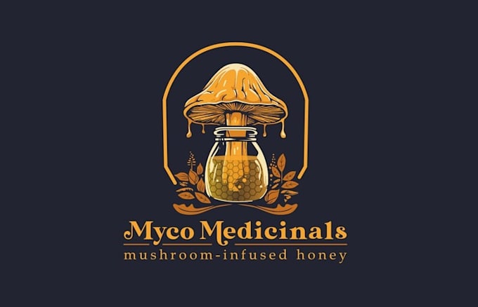 medicinal mushroom logo infused honey magic