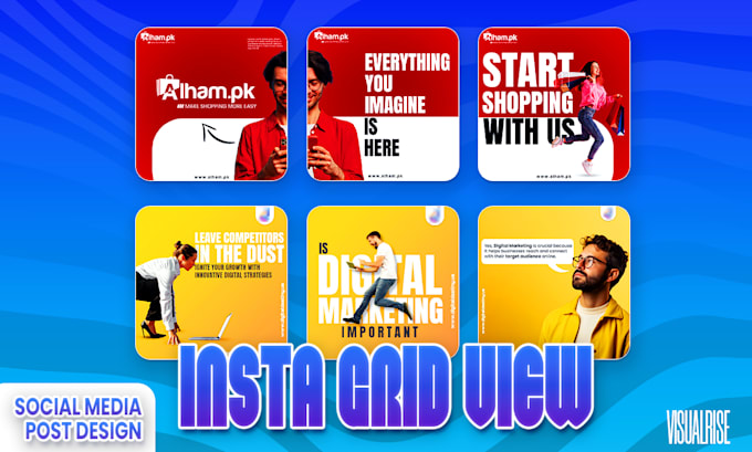 design grid style high quality social media graphics