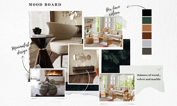Do interior moodboard and decor guide and shopping list and floor plans ...