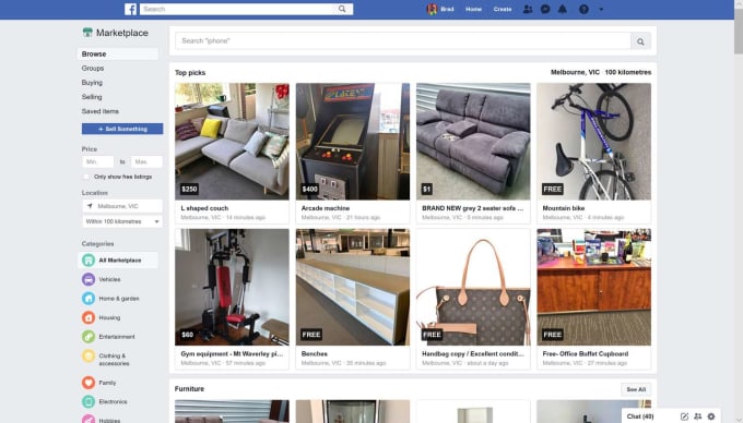 create bot that will automatically post  on facebook marketplace