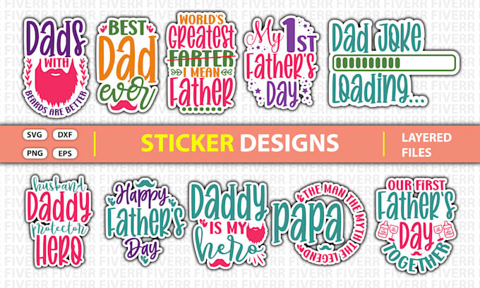 do awesome typography sticker design for you