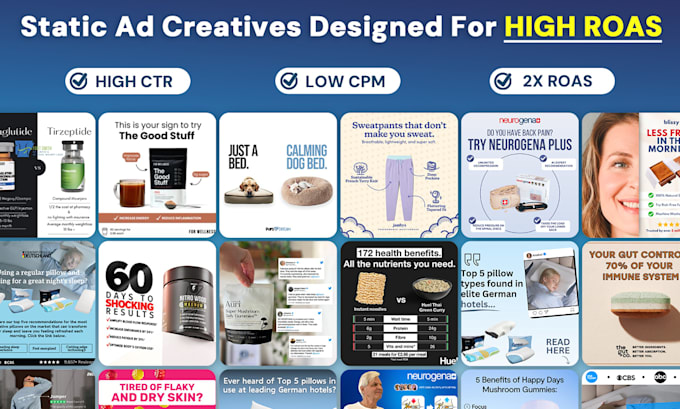 design high roas facebook static ad creatives