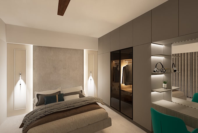do 3d modeling, rendering of interior space