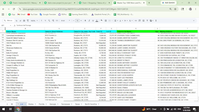 provide industrial and commercial property list with skip tracing