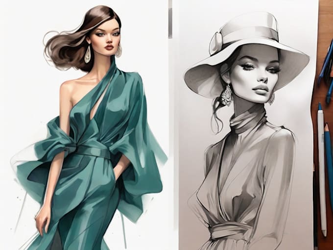 draw fashion illustration or sketch
